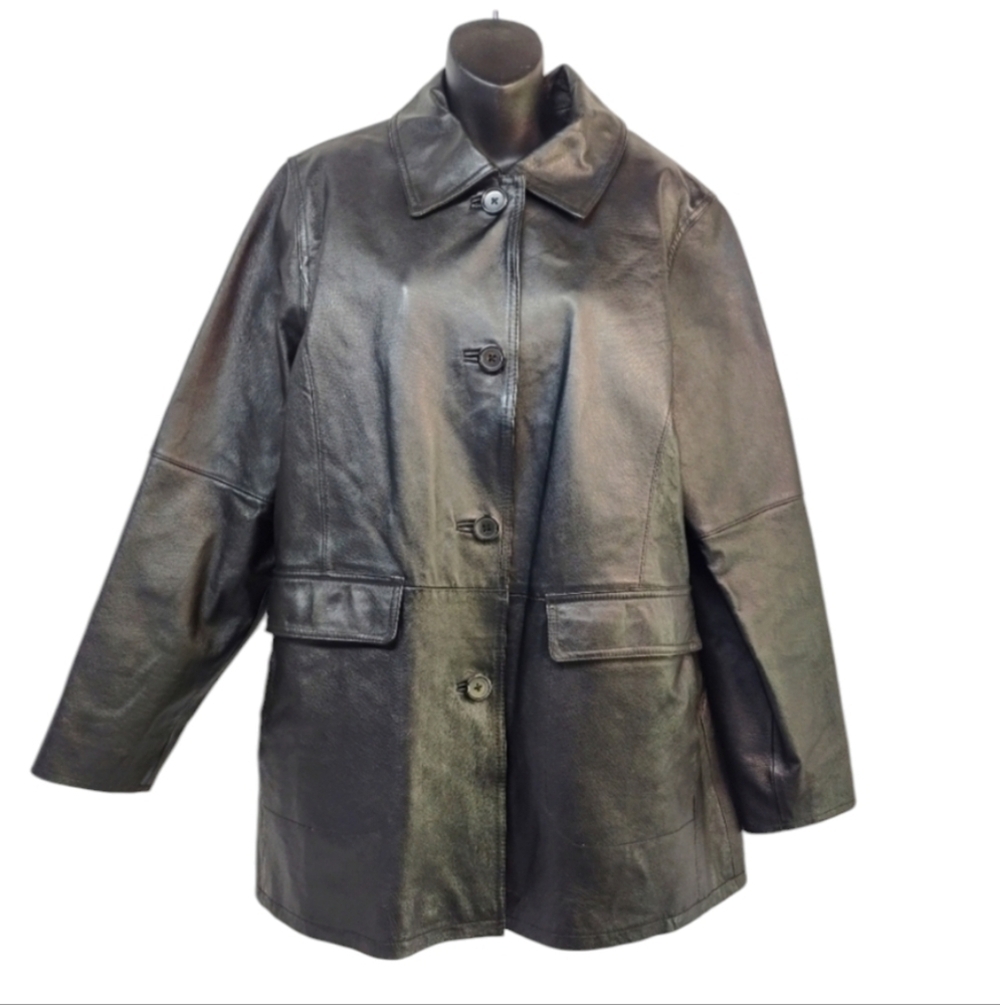 Centigrade Leather Women's Black Removable Lined Jacket Size L